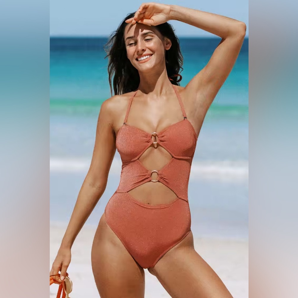Cupshe Brook O-ring Halter Cut-out One Piece Swimsuit